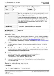 NZQA registered unit standard 27394 version 2  Page 1 of 4