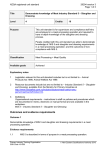 NZQA registered unit standard 26294 version 3  Page 1 of 3