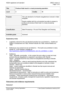 NZQA registered unit standard 25927 version 3  Page 1 of 3