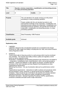 NZQA registered unit standard 21800 version 2  Page 1 of 4