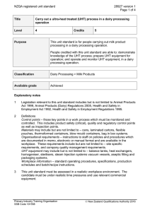 NZQA registered unit standard 28927 version 1  Page 1 of 4
