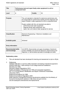 NZQA registered unit standard 6061 version 4  Page 1 of 4