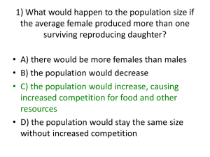 1) What would happen to the population size if