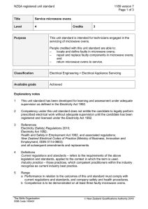 NZQA registered unit standard 1189 version 7  Page 1 of 3