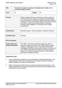 NZQA registered unit standard 10545 version 5  Page 1 of 5