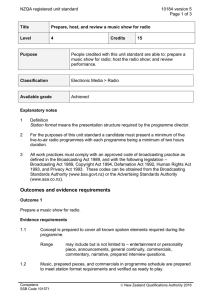 NZQA registered unit standard 10184 version 5  Page 1 of 3