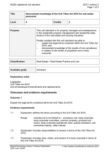NZQA registered unit standard 22311 version 3  Page 1 of 3