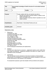 NZQA registered unit standard 22306 version 3  Page 1 of 3
