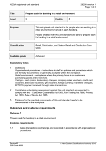 NZQA registered unit standard 28299 version 1  Page 1 of 3