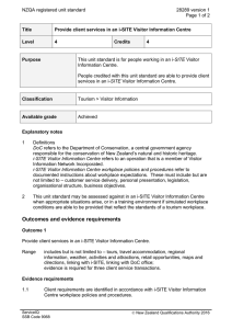 NZQA registered unit standard 28289 version 1  Page 1 of 2