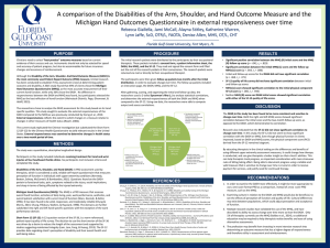 A comparison of the Disabilities of the Arm, Shoulder, and Hand Outcomes Measure and the Michigan Hand Outcomes Questionnaire in external responsiveness over time .