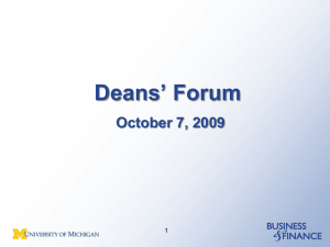 Deans’ Forum October 7, 2009 1