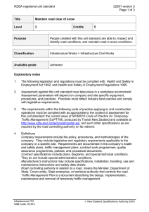 NZQA registered unit standard 22291 version 2  Page 1 of 3