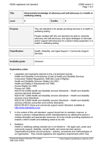 NZQA registered unit standard 23385 version 3  Page 1 of 3