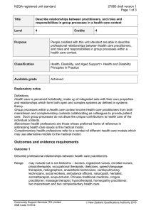 NZQA registered unit standard 27885 draft version 1  Page 1 of 3
