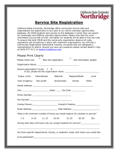 Service Site Registration Form
