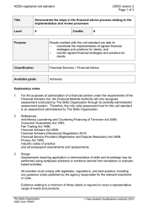 NZQA registered unit standard 25652 version 2  Page 1 of 3
