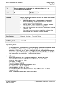 NZQA registered unit standard 26360 version 3  Page 1 of 5