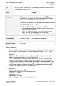 NZQA registered unit standard 28270 version 1  Page 1 of 3