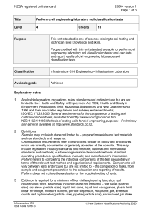 NZQA registered unit standard 26644 version 1  Page 1 of 3