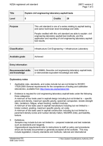 NZQA registered unit standard 26671 version 2  Page 1 of 3
