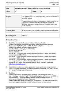 NZQA registered unit standard 27466 version 3  Page 1 of 3