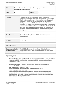 NZQA registered unit standard 26929 version 1  Page 1 of 5