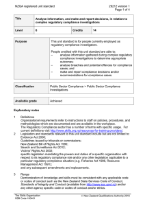 NZQA registered unit standard 29212 version 1  Page 1 of 4