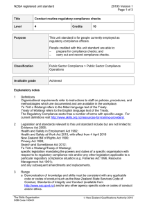 NZQA registered unit standard 29193 Version 1  Page 1 of 3
