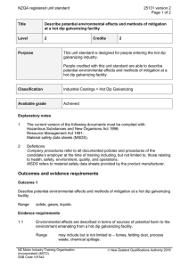 NZQA registered unit standard 25131 version 2  Page 1 of 2