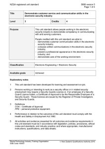 NZQA registered unit standard 5886 version 5  Page 1 of 4