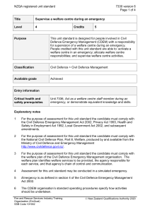 NZQA registered unit standard 7330 version 6  Page 1 of 4