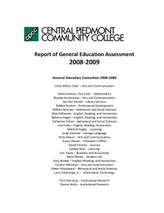 2008-2009 Report on Assessment of General Education