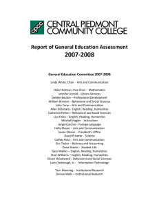 2007-2008 Report on Assessment of General Education