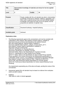 NZQA registered unit standard 21665 version 2  Page 1 of 5