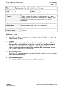 NZQA registered unit standard 4183 version 7  Page 1 of 3