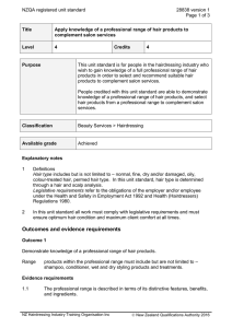 NZQA registered unit standard 28838 version 1  Page 1 of 3