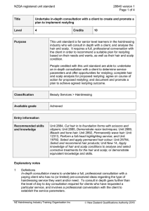 NZQA registered unit standard 28840 version 1  Page 1 of 4