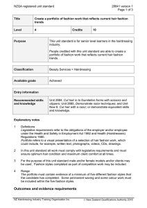 NZQA registered unit standard 28841 version 1  Page 1 of 3