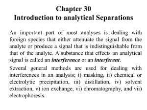 Chapter 30 Introduction to analytical Separations