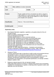 NZQA registered unit standard 6501 version 4  Page 1 of 4