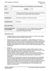 NZQA registered unit standard 26536 version 1  Page 1 of 3