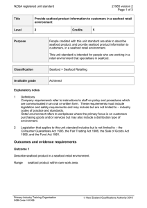 NZQA registered unit standard 21985 version 2  Page 1 of 3