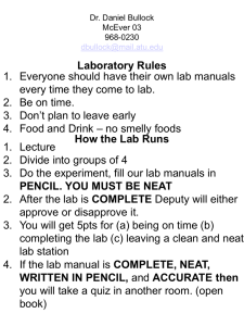 Laboratory Rules 1. Everyone should have their own lab manuals