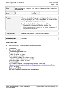 NZQA registered unit standard 27291 version 1  Page 1 of 4