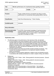 NZQA registered standard 28117 version 1  Page 1 of 3