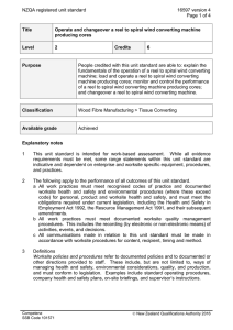 NZQA registered unit standard 16597 version 4  Page 1 of 4