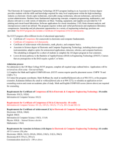 2014.50 - Electronic & Computer Engineering Technology(ECET) - Program Map, Catalog Page