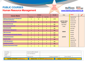 PUBLIC COURSES Human Resource Management  www.training.bluevisions.ae