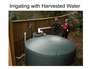 Irrigating with Harvested Water